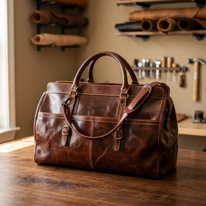 High Quality Genuine Leather Unisex Duffle <b>Bag</b>-Eco-Friendly Customizable Size Logo <b>Travel</b> Ready ADORA Brand Model ADATB-0010m 27 - Product Image 3