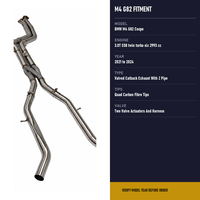 Échappement Catback à Valve à Montage Direct avec Tube en Z pour BMW M3 M4 G80 G82 3.0T S58 Twin Turbo Inline Six 2021 à 2024, Embouts en Carbone Quadruples
