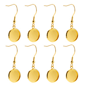 <span class=keywords><strong>KUMO</strong></span> Pendentifs et supports pour boucles d'oreilles en acier inoxydable plaqué or 18 carats, bases de boucles d'oreilles cabochon, crochets de boucles d'oreilles, apprêts de bijouterie - Product Image 3