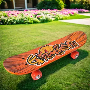 Hot Sale Custom Logo Kids Skateboard PU Aluminum Material 4-Wheel Skateboard In Various Colors For Children