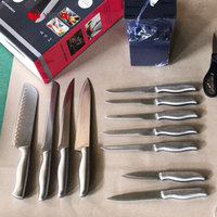 Yangjiang haute qualité 14 pièces en acier inoxydable cuisine Chef couteau ensemble manche creux couteaux de cuisine métal matériel cuisine outils