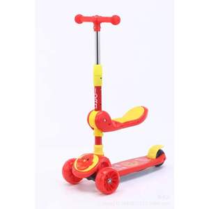 Childrens Foldable 3 In 1 Scooter With Music Tricycle For Kids Age 3 6 Years Blue Yellow Color Mix Height Adjustable - Product Image 2