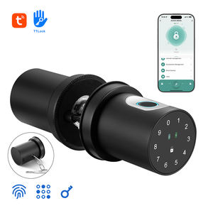 Serrure de porte intelligente Tuya TTLock, poignée biométrique à empreinte digitale, pêne dormant standard américain, entrée sans clé pour chambre, Airbnb, bureau, maison - Product Image 1