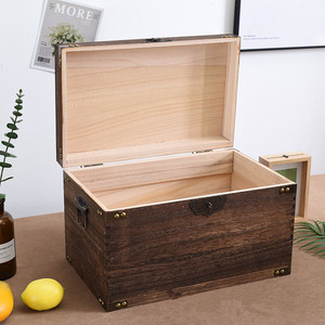 Caja de Almacenamiento de Madera Rectangular con Acabado Carbonizado y Cerradura, Tipo Soporte, para Joyería, Decorativa - Product Image 2