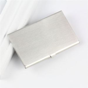 Hot Sale <b>Cheap</b> Custom Logo Brushed Silver Metal Stainless Steel ID Name Credit Business Card Holder <b>Wallet</b> - Product Image 5