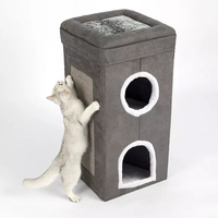 Grande maison intérieure pliable pour chat, grotte pour animaux de compagnie, lits chauds pour animaux de compagnie, nid Cube pour chat avec Double couche