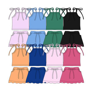 Précommande MOQ 5 – Tenues d'été festives en coton biologique pour filles, avec bordure festonnée – Vêtements en gros pour enfants, nouvelle mode, directement de l'usine - Product Image 2