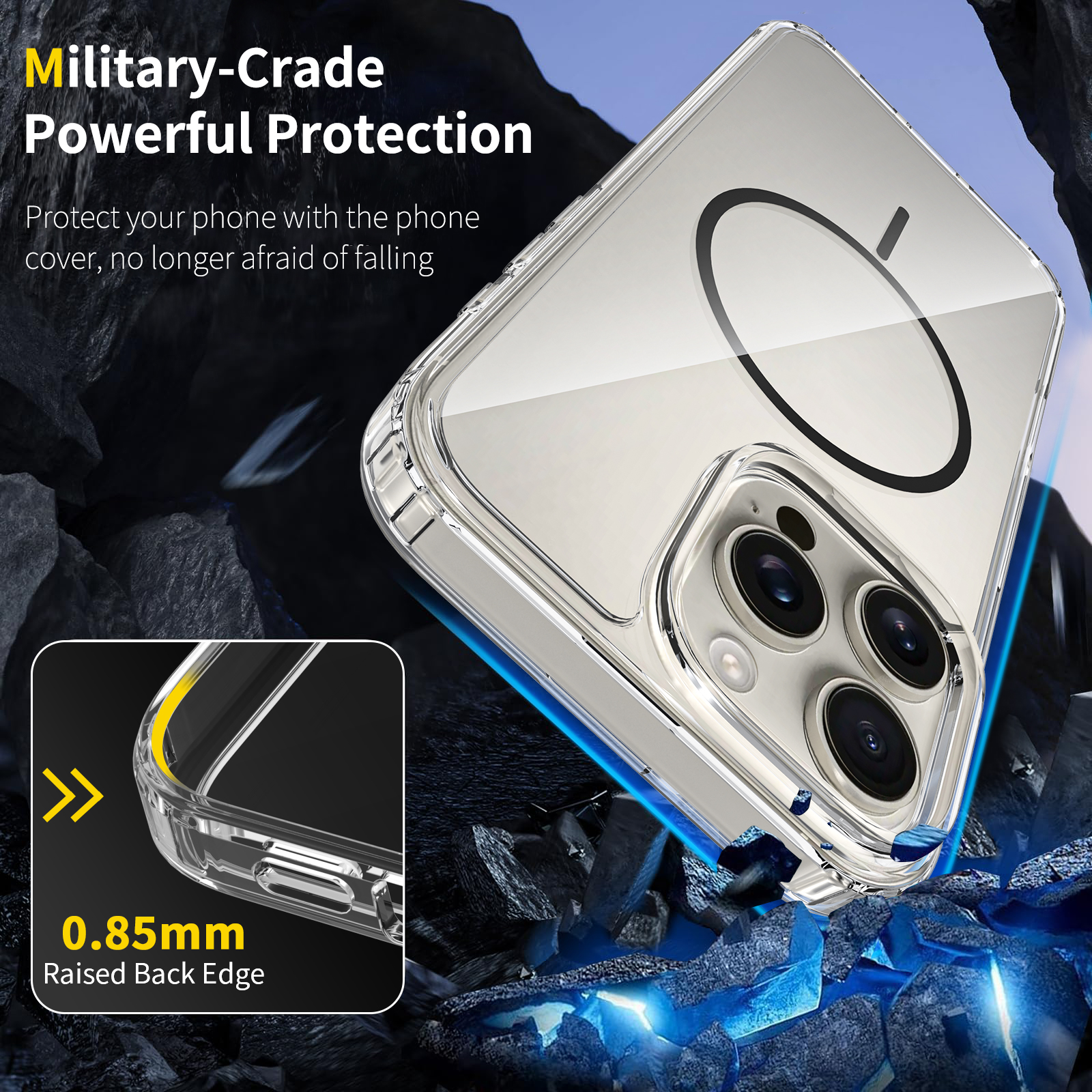 Coque TORRAS Pour IPhone 16 Pro - Ultra Fine, Transparente, Antijau Nissement, Protection Militaire