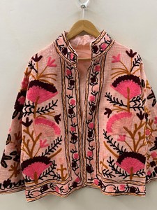 เสื้อแจ็คเก็ตผ้าฝ้ายปักลายสัตว์พื้นเมือง ระบายอากาศได้ดี ทรงสั้น สไตล์ซูซานี เหมาะสำหรับใส่ในฤดูหนาว งานปาร์ตี้ สำหรับผู้หญิง - Product Image 3