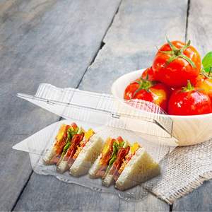 Disposable <b>Clear</b> Plastic PET Fruit Biscuit Clamshell Box Dessert <b>Containers</b> - Product Image 3