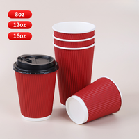 Gobelets à café personnalisés, importation de gobelets en papier de Chine, gobelets en papier ondulé jetables, gobelets en papier biodégradable à paroi ondulée