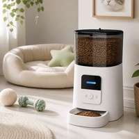 Distributeur automatique de nourriture pour animaux de compagnie intelligent pour chiens et chats avec application mobile WiFi, télécommande, design durable sans BPA, capacité de 6 L, alimentation automatique, portable