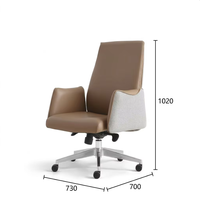 Chaise de bureau de direction à dossier mi-haut, pivotante et moderne, pour réunions d'affaires et bureau à domicile, réglable en hauteur, en acier