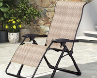 Chaise longue inclinable en bois massif rétro - Chaise longue pliable pour la maison et le balcon