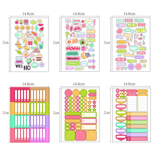 Autocollants personnalisés format A5, 6 feuilles, pour agenda, journal, index, planificateur, liste de tâches fonctionnelle, suivi des habitudes - Product Image 5