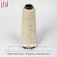 Filament de nylon de type soie Dihong, filé à l'âme, 10NM, 95% acrylique, 2% perles, 3% fils d'or et d'argent