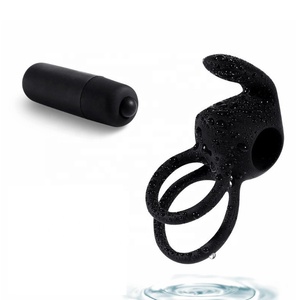 Vibratore del coniglio proiettile vibrante anello del pene doppio cazzo anelli vibratore per gli uomini giocattoli erotici del sesso - Product Image 5