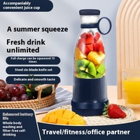 Draagbare Mini Juicer Blender Usb Opladen Roestvrij Staal Mes Multifunctioneel Voor Huishoudelijke Outdoor Vruchtensap Engels Mengen