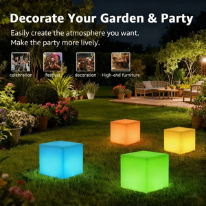 Moderna Lampada Cubo LED in Plastica con 16 Colori Cangianti, Resistente all'Acqua, Durevole, Sedia da <span class=keywords><strong>Bar</strong></span> per Uso Esterno e Domestico - Product Image 6