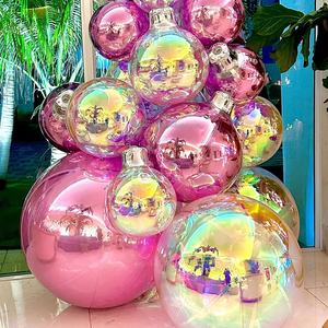 Inflables Publicitarios Gigantes de PVC Rojo y Verde Festivos, Resistentes al Agua, Impresos con UV, de 4-6 pies, Bola de Espejo y Globo de Árbol de Navidad - Product Image 1