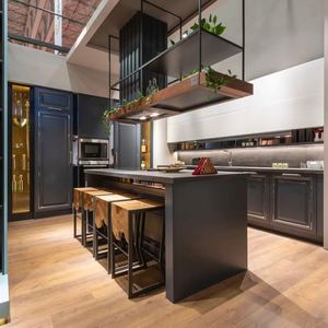 Armarios de cocina modulares modernos personalizados de material de puerta Europea minimalista con Isla personalizada - Product Image 3