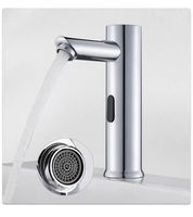 Robinet de lavabo sans contact à capteur, monotrou, en laiton chromé, à fixation sur comptoir, idéal pour l'extérieur et la chambre – Meilleur prix
