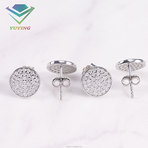 Boucles d'oreilles rondes variées en moissanite VVS, testées au diamant, certificat GRA, plaqué or, argent sterling 925, sertissage griffe - Product Image 3