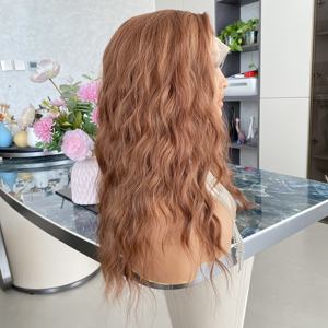 Pelucas de Encaje Sintético 13x4 Resistentes al Calor de Alta Calidad con Línea de Cabello Natural en Color Jengibre Mixto para Mujeres Negras - Product Image 4