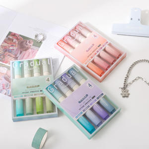 Lot de 6 stylos marqueurs fluorescents mignons et légers, pour album photo DIY, journal, stylos surligneurs à pointe souple pour étudiants - Product Image 5