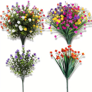 Fleur artificielle transfrontalière, camélia à 7 branches en plastique, pour décoration intérieure, mariage et accessoires extérieurs - Product Image 1