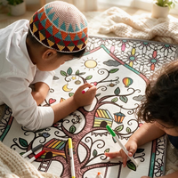 Meilleur tapis de prière islamique de voyage avec support en polyester et jute, lavable pour usage domestique, cadeau spirituel pour enfants, Ramadan Moubarak, pour les musulmans