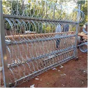 Barrière de sécurité en fil barbelé concertina, bobine de fil barbelé robuste en acier galvanisé, ligne de sécurité - Product Image 6