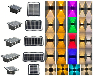 ไฟติดผนังโซลาร์เซลล์ LED สำหรับภายนอกอาคาร กันน้ำ เหมาะสำหรับสวน วิลล่า รั้ว พร้อมแผ่นกระจายแสงโพลีคาร์บอเนต สำหรับตกแต่งภูมิทัศน์ - Product Image 4
