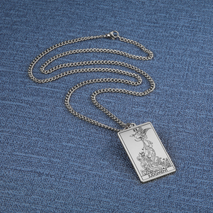 Collier pendentif <span class=keywords><strong>Tarot</strong></span> Shadowscapes, premier jeu <span class=keywords><strong>de</strong></span> cartes, les Arcanes majeurs, en acier inoxydable, bijoux personnalisés pour homme - Product Image 5