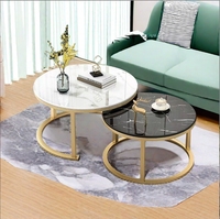 Table basse convertible de luxe nordique avec plateau en pierre, durable, moderne, en métal blanc et or, pour salon, cuisine et maison