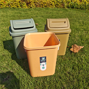 Cubo de Basura Simple de Plástico de 6L con Tapa Abatible, Rectangular, para Interiores y Exteriores - Product Image 3