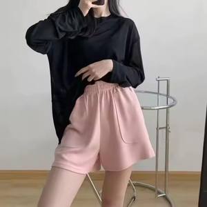 Pantalones Cortos de Verano Casuales para Mujer, Estilo Coreano, Suaves, Elásticos, para Estar en Casa, con Bolsillo, en Colores Brillantes - Product Image 6