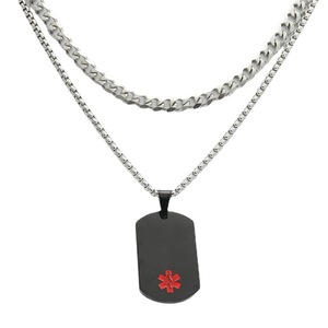 yunnique Stainless Steel Medical Sign Pendant Necklace For Men Geometric Design Titanium Steel First Aid Charm 280651 - Product Image 4