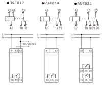 RELETEK RS-TB14-16/RS-TB24-16 Relais temporisé miniature 50/60HZ AC/DC12-240V 6A Module temporisé avec temporisation réglable
