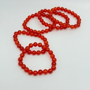 Pulsera de cuentas hecha a mano de piedra preciosa cornalina roja natural Excelente acabado Brazaletes de perlas al por mayor - Product Image 4