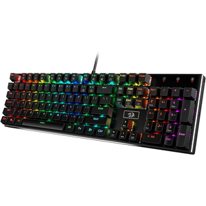 Redragon K556 RGB con <span class=keywords><strong>tastiera</strong></span> meccanica con cavo con <span class=keywords><strong>tastiera</strong></span> aggiornata e schiume assorbenti il rumore con Base di <span class=keywords><strong>tastiera</strong></span> da gioco in alluminio a caldo - Product Image 1