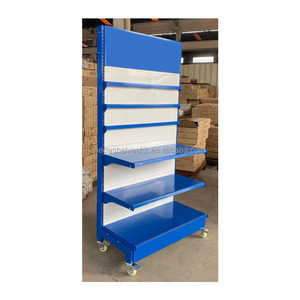 Blue Color Exhibition Display Stand Retail Display Racks Grocery Gondola Shelving - Product Image 1
