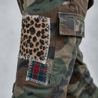 Pantalon cargo capri pour homme OEM, motif camouflage, patchwork léopard, streetwear, vente en gros, sur mesure
