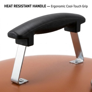 Wholesale Vintage Copper Brown Matte Enamel Charcoal <b>Kettle</b> BBQ Grill 14" Compact Portable Tripod Stand for <b>Camping</b> Beach Garden - Product Image 4