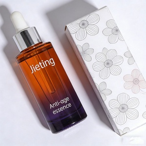 Luxury Colors Glass Dropper Bottle for Essential Oils 30ml 50ml <b>Flat</b> Shoulder Cosmetic Serum Packaging - Product Image 6