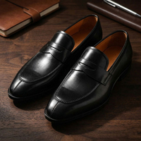 Mocassins décontractés pour hommes en cuir de veau imperméables à enfiler, chaussures habillées formelles de haute qualité pour grossistes en ligne