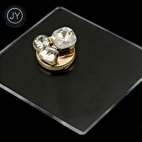 Boutons Métalliques Écologiques Personnalisés 17mm pour Chemises Femme, Placage Strass, Coque Arrondie, Fleur, Cœur, Logo Perle