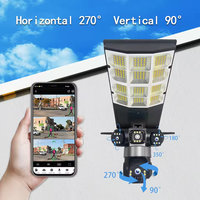 Lampadaire solaire et caméra 4G, projecteur solaire LED extérieur avec caméra de sécurité CCTV extérieure à 360 degrés