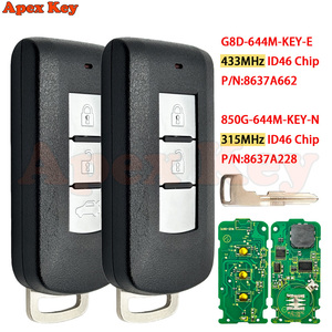 Clé télécommande intelligente 315/433Mhz ID46 pour Mitsubishi Lancer Outlander ASX G8D-644M-KEY-E /N N° de pièce : 8637A662 pour ASX 2010-2015 - Product Image 1