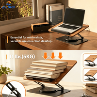Support pour ordinateur portable Zeno 16 pouces, pliable et réglable, support pour livre réglable, support pour ordinateur portable avec base rotative à 360°, support pour tablette